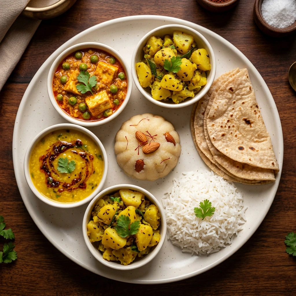 Indian fine-dining feast platter with curries and tandoor at Ghazal Edmonton